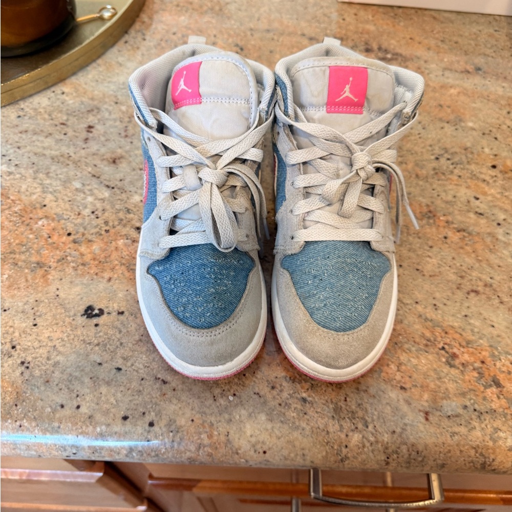 Jordan Kids' Sneakers - Gray, Blue, and Pink